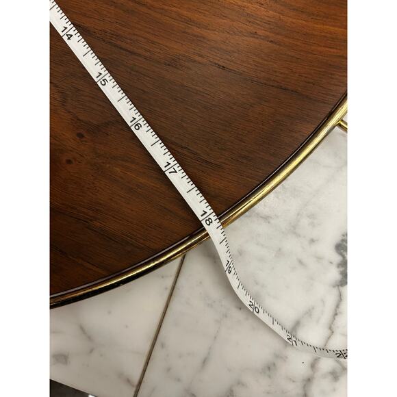 Vintage Brass and Bent Wood Teak Handled Large Serving Decorative Tray MCM 18" - Picture 8 of 11